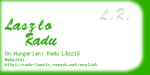 laszlo radu business card