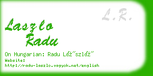 laszlo radu business card